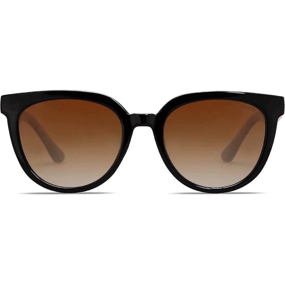 💫 Women Black Trendy Cat Eye Sunglasses Round Polarized Fashion Sunnies Eyewear - Picture 1 of 5